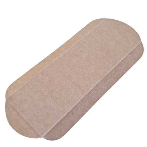 BANDEJA CARTON KRAFT TRICAPA PLANA CON BORDES 130X80x15mm