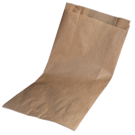 BOLSA PAPEL KRAFT MARRON ANONIMA fondo plano 14+6X31cm PARA PANADERIA Y BOLLERIA