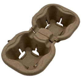 BANDEJA PORTAVASOS CARTON PARA 2 VASOS 218x110x45mm