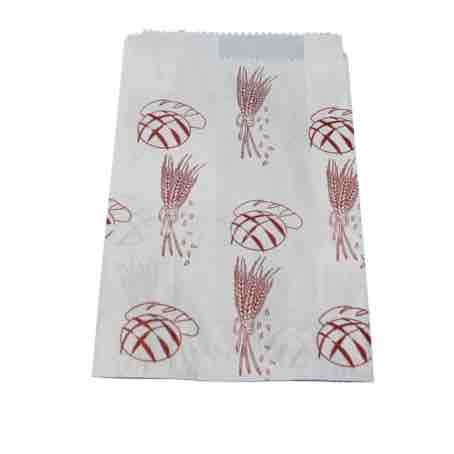 BOLSA PAPEL CELULOSA BLANCA 14+6X30cm PARA PANADERIA Y BOLLERIA +AL AZUL
