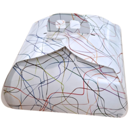 CAJA TARTAS FOLDING MARIPOSA CON ASA FONDO BLANCO 300x300mm