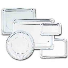 BANDEJA CARTON RECTANGULAR PLATA Nº6 250x180mm PARA PASTELERIA
