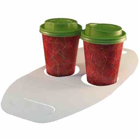 TRANSPORTIN PORTAVASOS CARTONCILLO FOLDING DECORADO FONDO BLANCO 370X170mm PARA 2 VASOS DIAMETRO 80mm PARA VASO CUP009-SUS009-SUS199